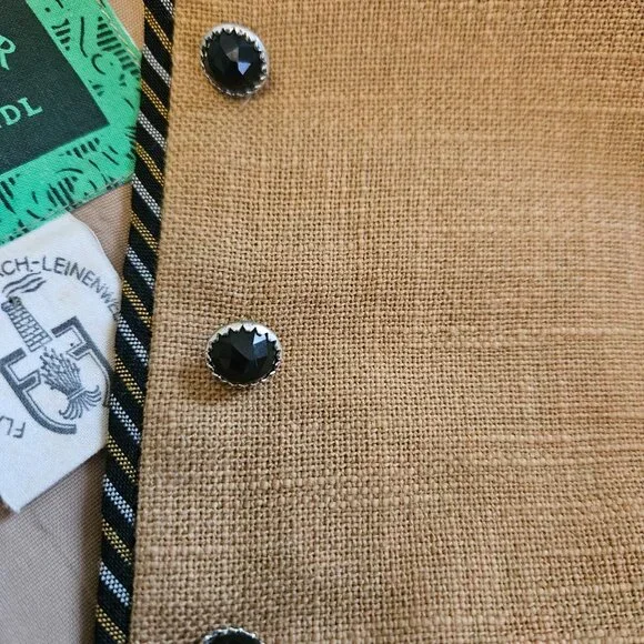 Vintage Salzburger Modell Dirndl Austrian Jacket, Mustard w/ Black Trim, Size 40 - Picture 3 of 13